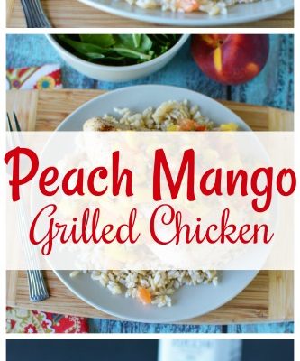 Peach Mango Grilled Chicken Recipe with Sweet Fruity Olive Oil from This Mama Loves