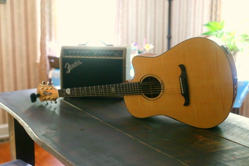 fender guitar and amp