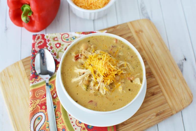 Instant Pot Creamy Verde Chicken Chili Recipe from Trim Healthy Mama #TrimHealthyTable