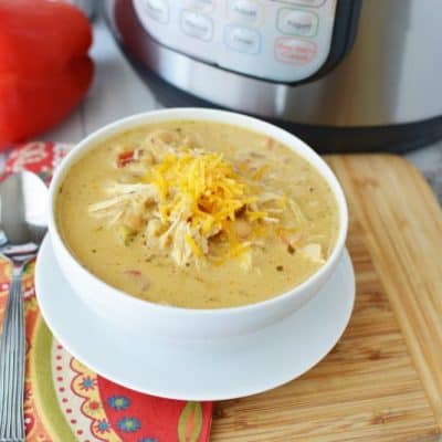 Instant Pot Creamy Verde Chicken Chili Recipe from Trim Healthy Mama #TrimHealthyTable