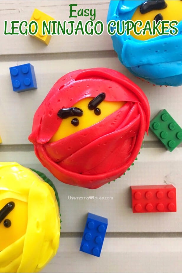 Easy LEGO NINJAGO Movie Cupcakes from This Mama Loves