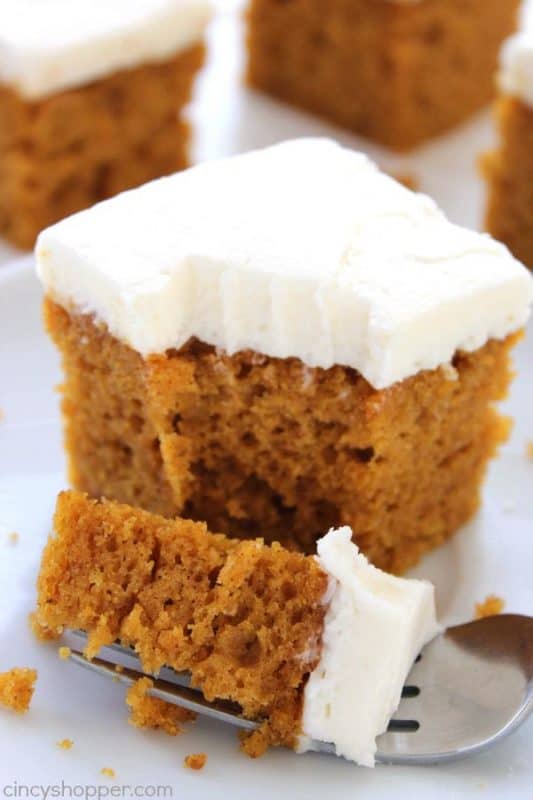 Pumpkin Cake with Cream Cheese Frosting from Cincy Shopper