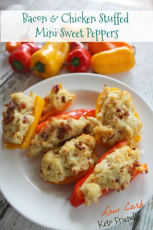 Bacon & Chicken Stuffed Mini Peppers from Teaspoon of Goodness