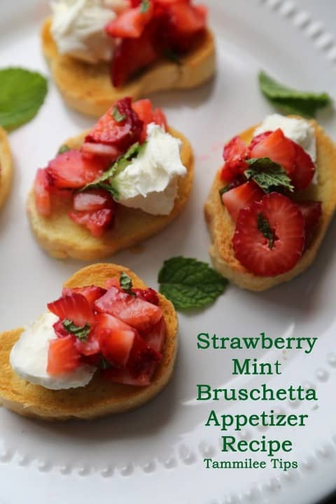 Strawberry Mint Bruschetta Appetizer from Tammilee Tips