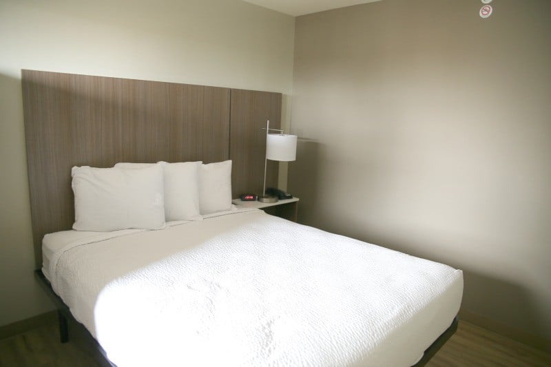 extended stay america bedroom area 