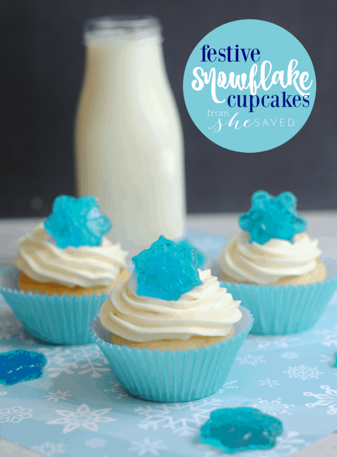 Festive Snowflake Candy Cupcakes from She Saved