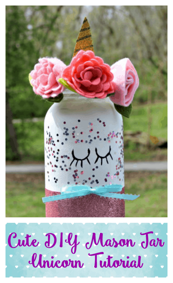 Looking for a fun project for the kids? This Cute DIY Mason Jar Unicorn Tutorial is perfect! It is super easy and only takes about 30 minutes!