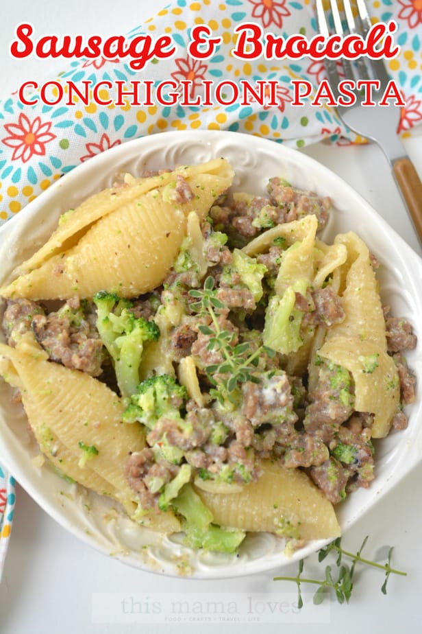 Sausage and Broccoli Conchiglioni Pasta Recipe 