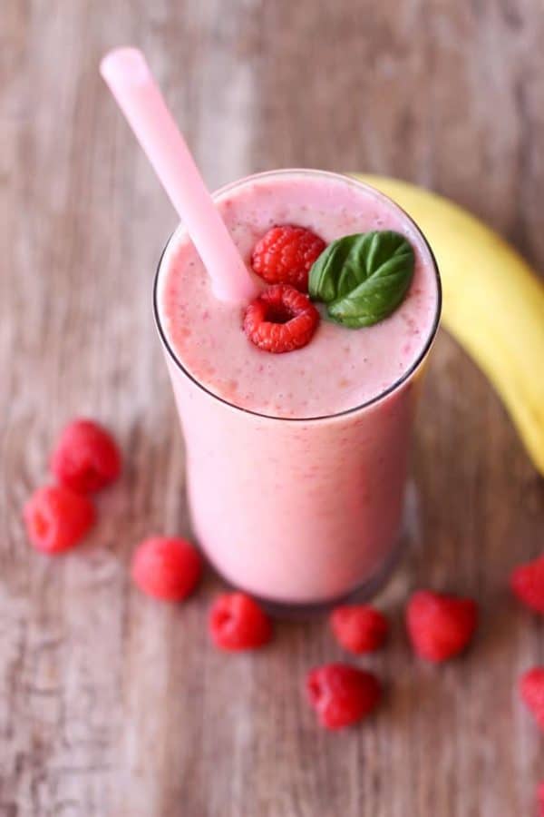 Banana Raspberry Smoothies from Recipes Worth Repeating