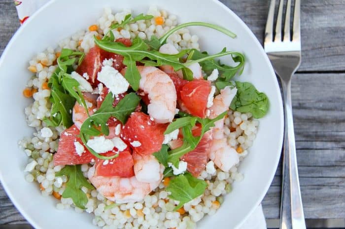 Grapefruit Shrimp and Couscous Salad from 5 Minutes for Mom