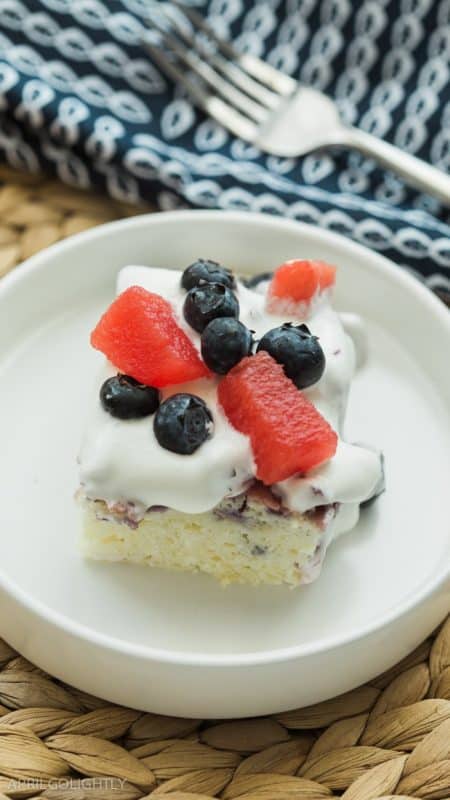 Blueberry Watermelon Poke Cake from April Go Lightly