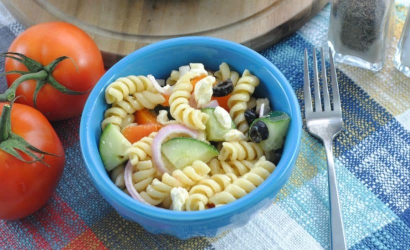 Favorite Greek Pasta Salad Recipe from This Mama Loves