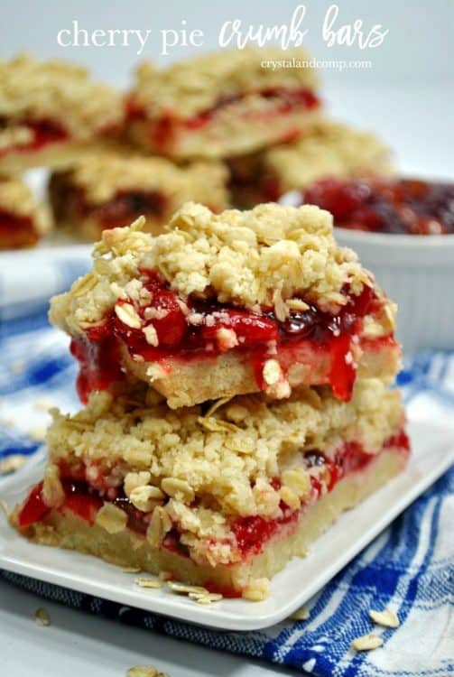 Cherry Pie Crumb Bars from Crystal and Comp