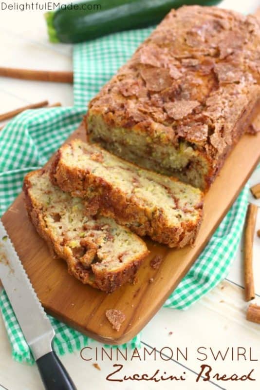 Cinnamon Swirl Zucchini Bread from Delightful E Made