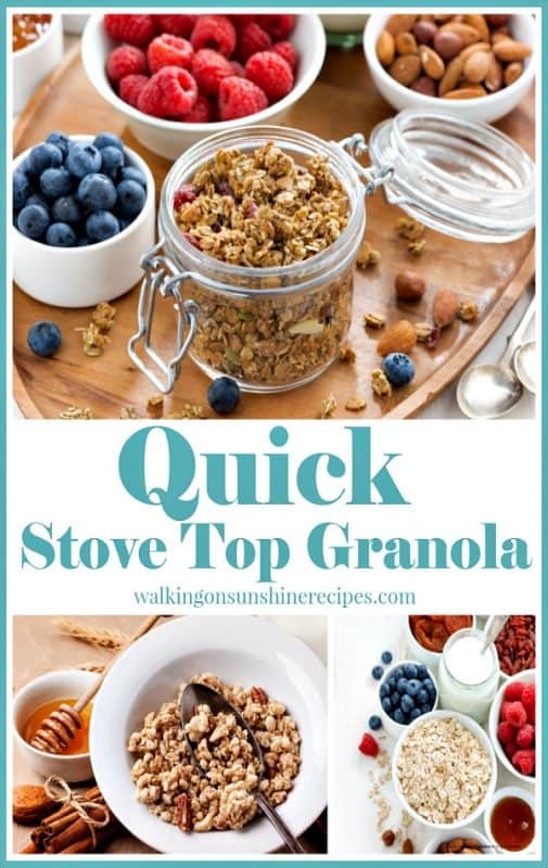 Quick Stove Top Granola from Walking on Sunshine Recipes