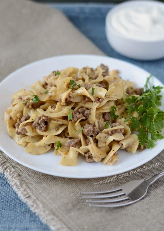 Ground Beef Stroganoff from Meatloaf and Melodrama