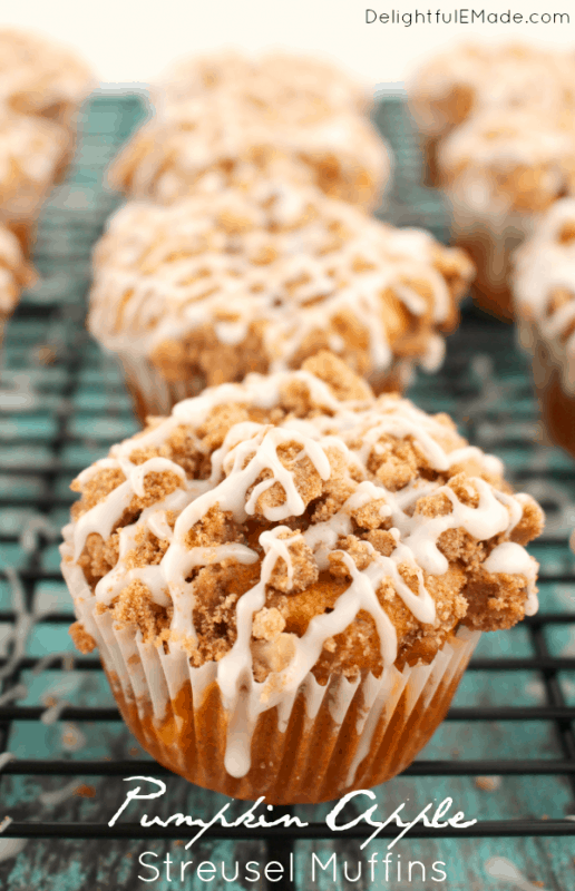 Pumpkin Apple Streusel Muffins from Delightful E Made