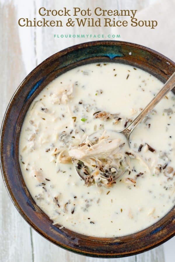 Crock Pot Chicken Wild Rice Soup from Flour on My Face