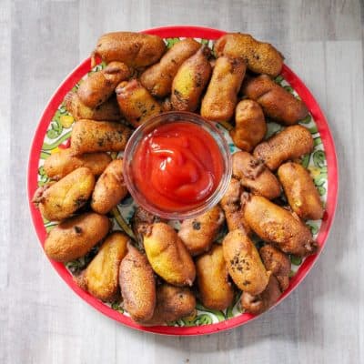 Homemade Corn Bread Mini Corn Dogs-Easy to Freeze & Reheat!