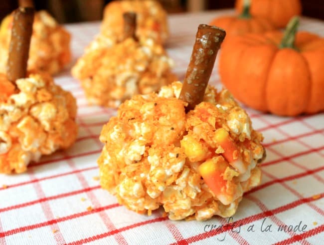 Sweet and Savory Popcorn Pumpkins from Crafts a la Mode