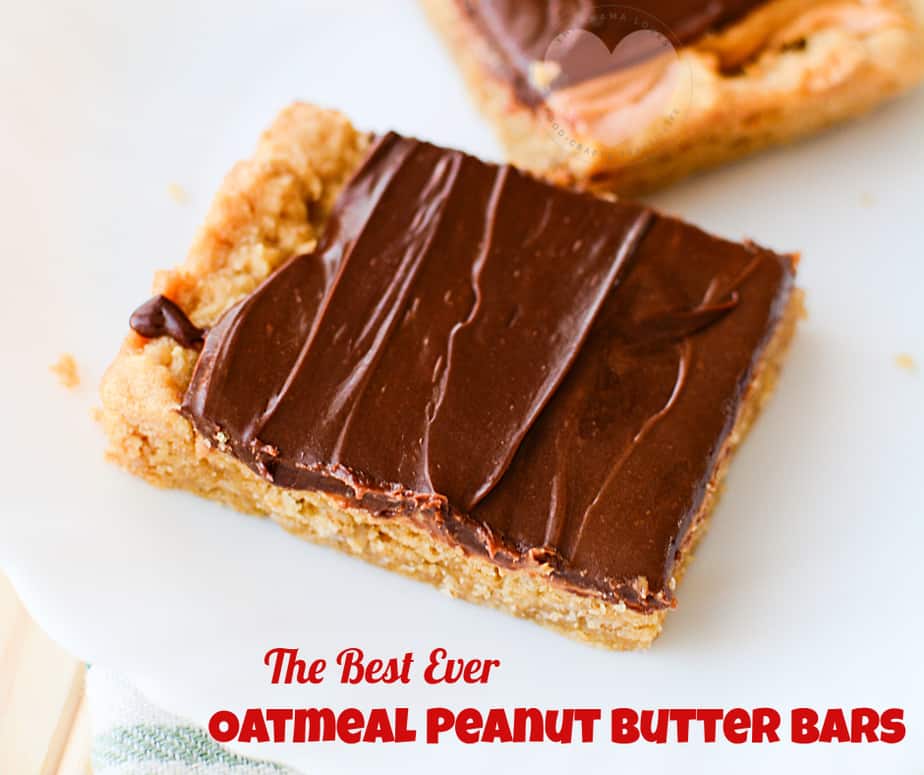 The Best Ever Oatmeal Peanut Butter Bars Recipe from This Mama Loves