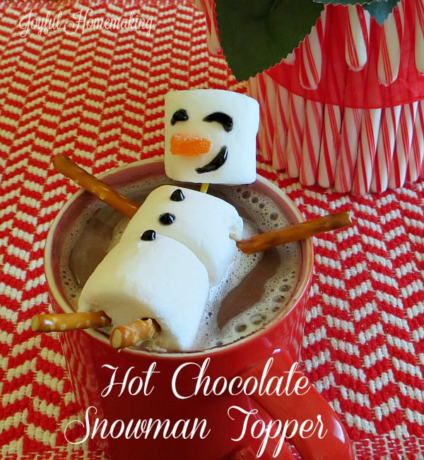 Hot Chocolate Marshmallow Snowman Topper from Joyful Homemaking