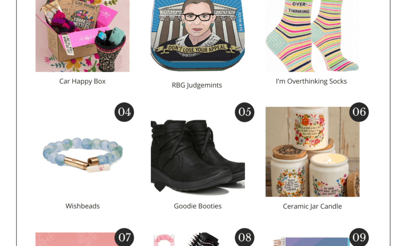 collage image of gift ideas for her