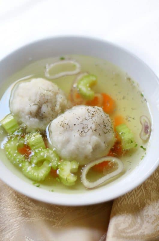 Easy Gluten Free Vegan Matzo Ball Soup from Strength and Sunshine