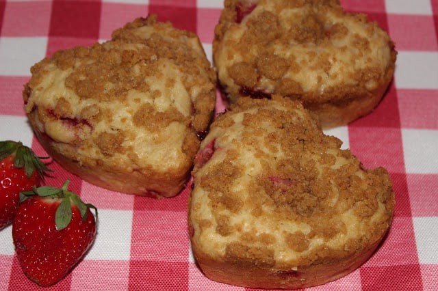 Strawberry Cheesecake Heart Muffins from Living on Cloud Nine