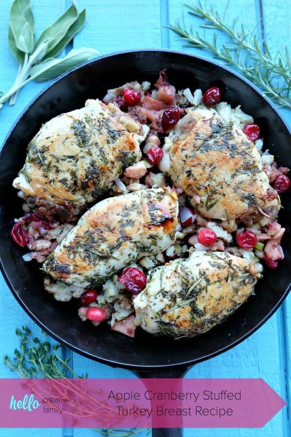 Apple Cranberry Stuffed Turkey Breast from Hello Creative Family