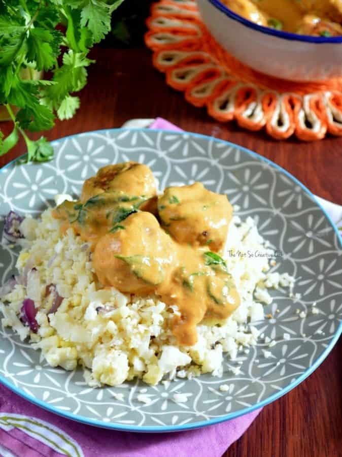 Chicken Meatballs in Coconut Curry Sauce from The Not So Creative Cook