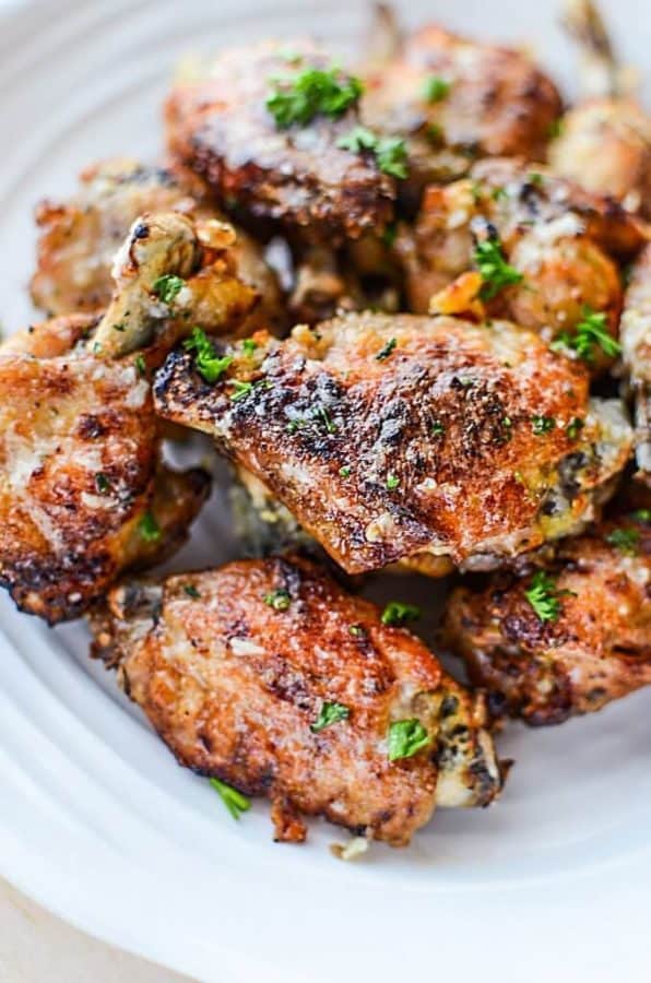 Garlic Parmesan Chicken Wings from The Salty Pot