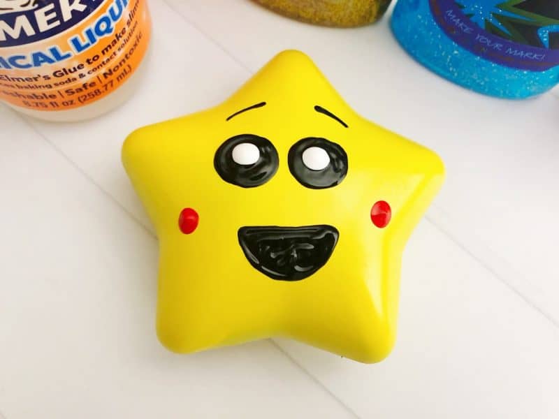 barfing glitter slime star close