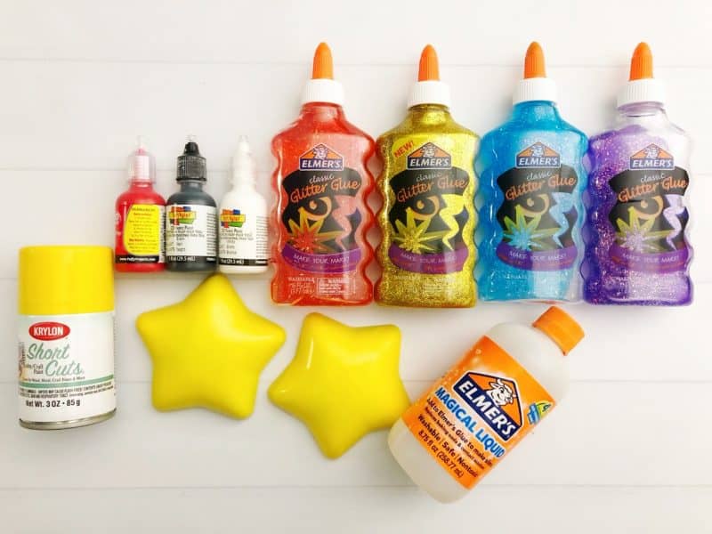 barfing glitter slime supplies