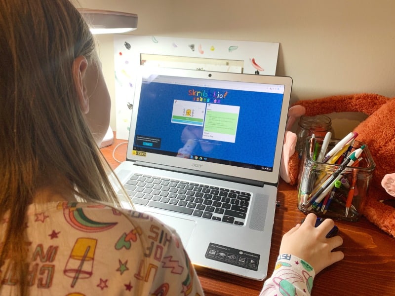 family homework area in kitchen Keeping Kids Safe Online