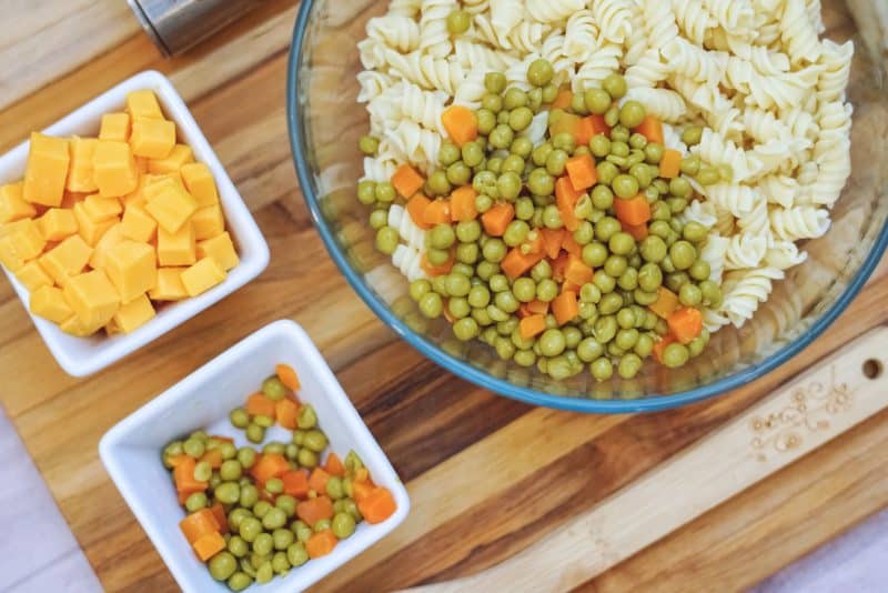 Bacon Ranch Pasta Salad Process