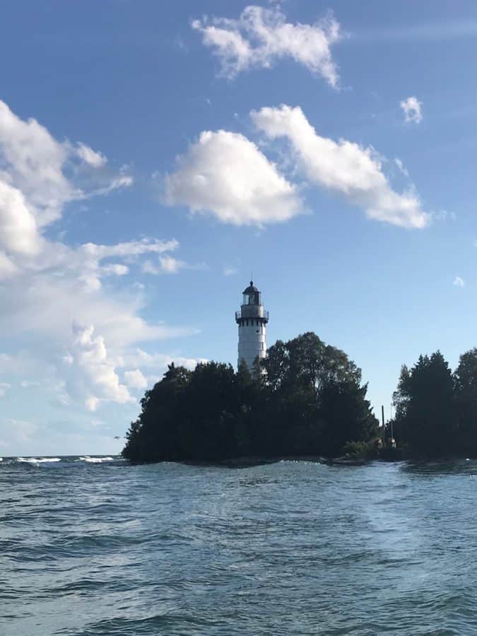 view of lighthouse from bay