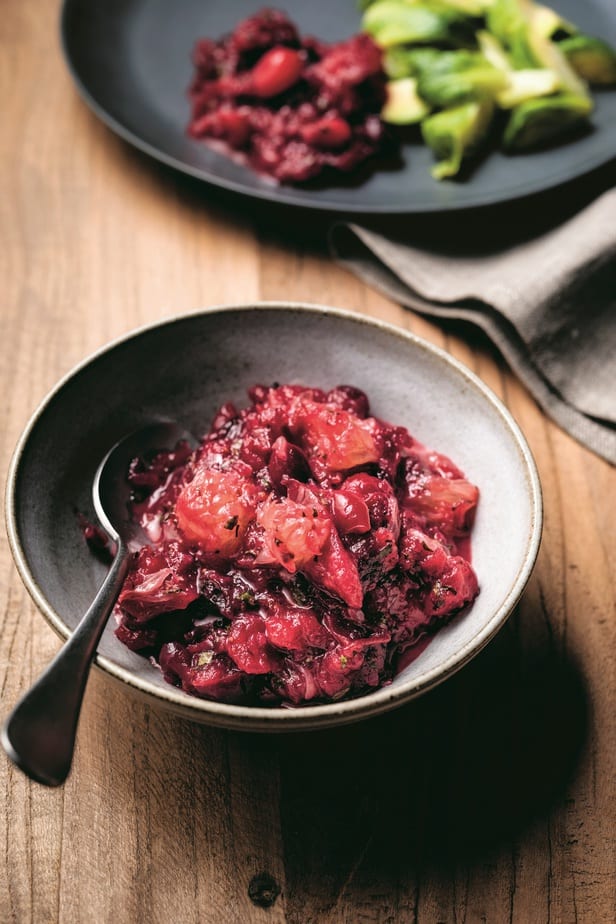 Cranberries with Campari and Grapefruit