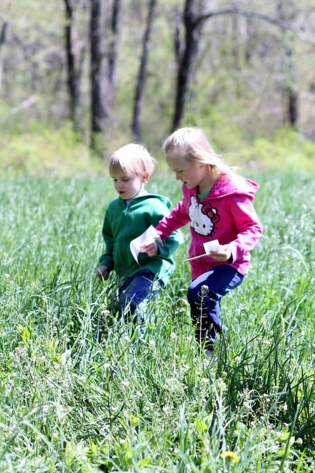 kids walking outside