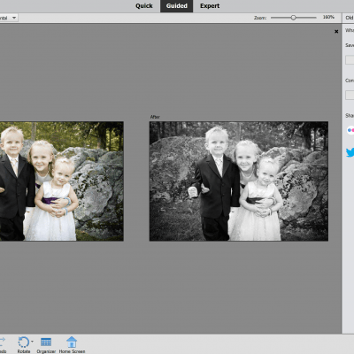 before and after color photo to black and white photoshop elements