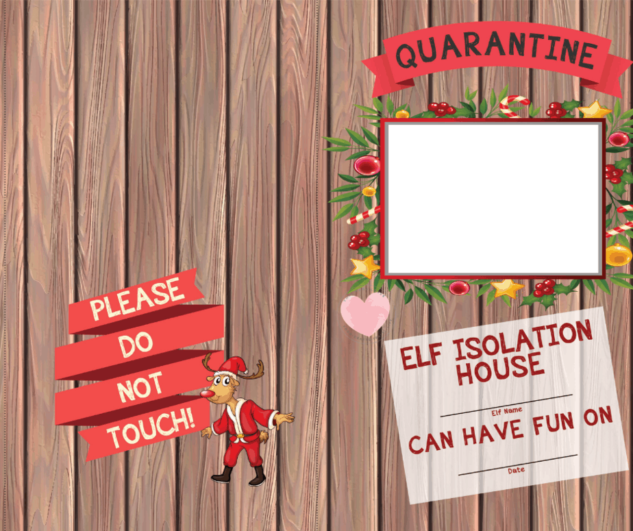 printable elf on the shelf isolation house for coronavirus quarantine