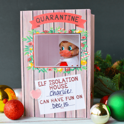 Printable Elf on the Shelf Quarantine Box (and Elf mask!)