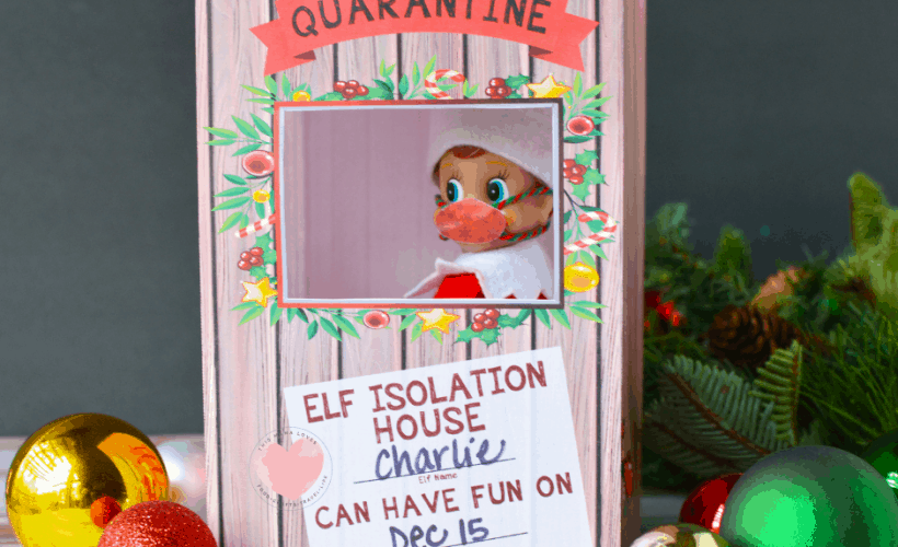 elf on the shelf in printable isolation house