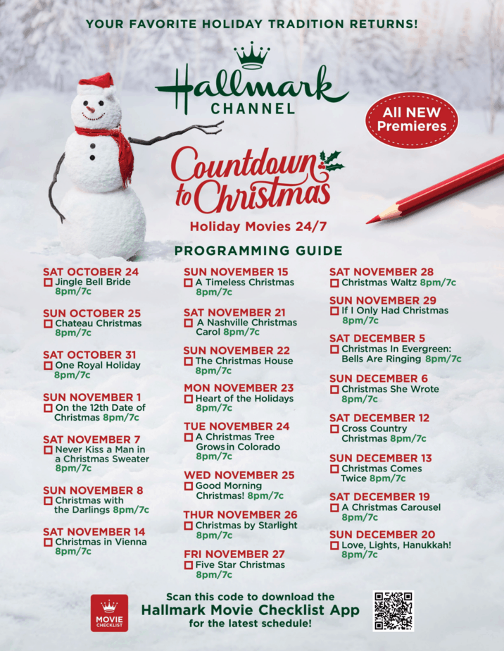 image of 2020 countdown to christmas schedule