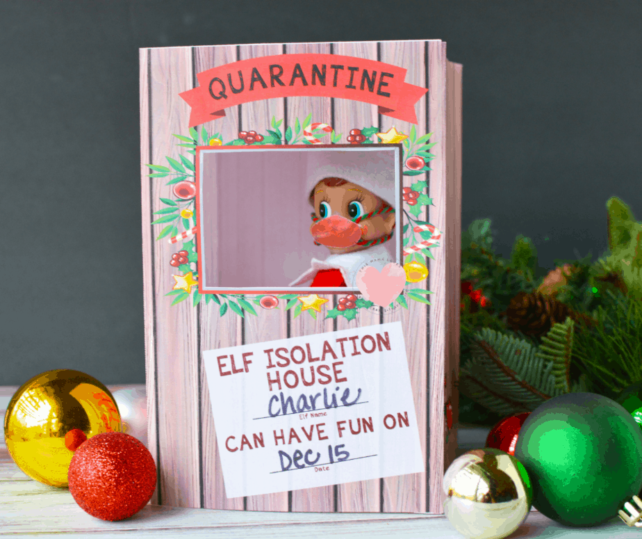 Printable Elf on the Shelf Isolation House and Mask 