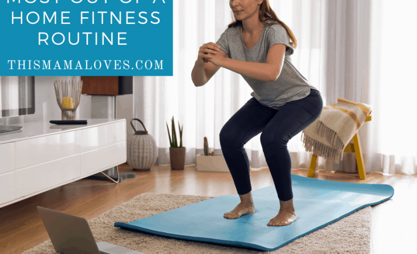 woman doing squats on exercise mat at home