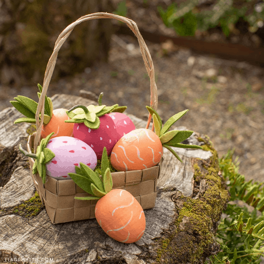 Carrot & Strawberry Easter Eggs from Lia Griffith