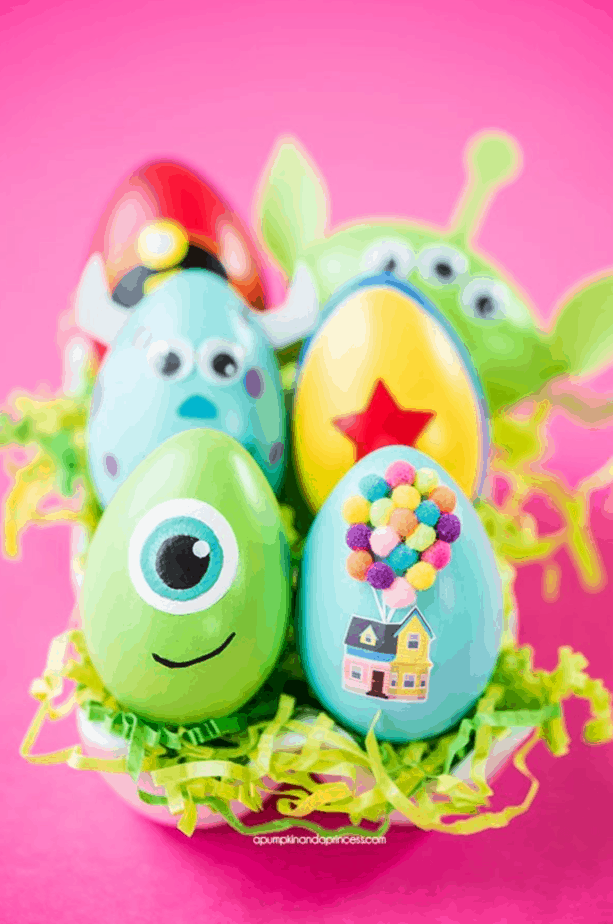 DIY Disney Pixar Easter Eggs from A Pumpkin And A Princess