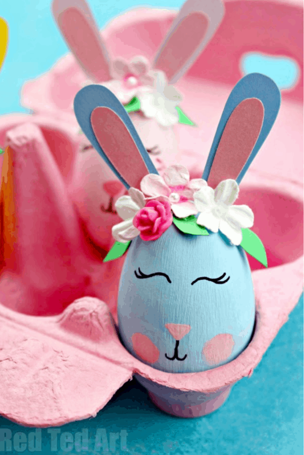 Flower Bunny Eggs from Red Ted Art