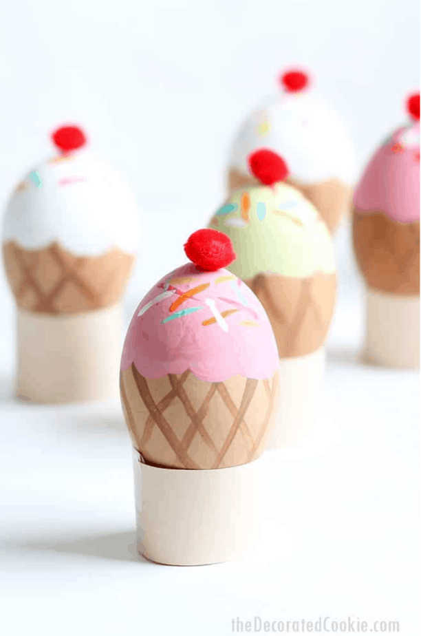 Ice Cream Cone Eggs from The Decorated Cookie